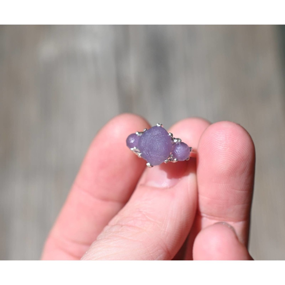 Grape agate engagement Ring, Raw Grape Agate Ring, Unique Engagement Rin…